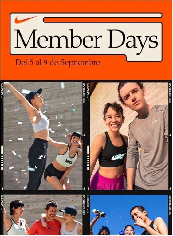 Nike [Member Days]: Obtén 20% de descuento al comprar 3 productos o 30% de descuento al comprar 5 o más productos. 
