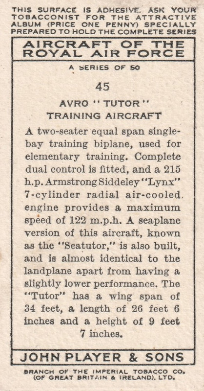 No 45 Aircraft of the RAF Wrong Back