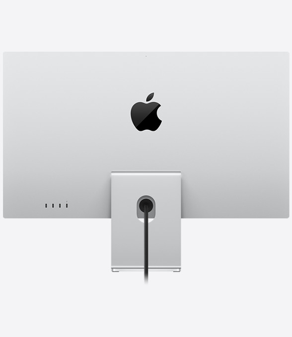 El Apple Studio Display mostrando su soporte de inclinación ajustable.