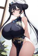 depth of field, 1girl, kisaki (blue archive), {{gigantic breasts}}, petite, blue s-987248705