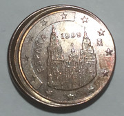 * ERROR * 1 CENT España año 1999 DESPLAZADO FF185-F5-A-681-B-4387-AD87-E5-A45-FA87217