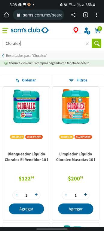 Sam's club: Cloralex mascotas $286.44 comprando dos 
