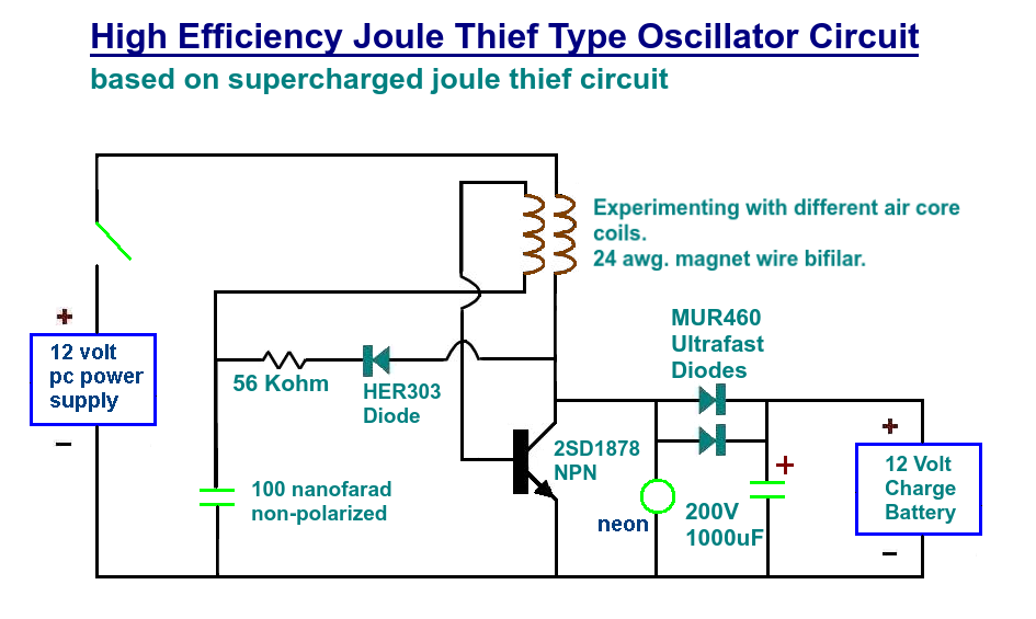 high efficiency joule thief type circuit