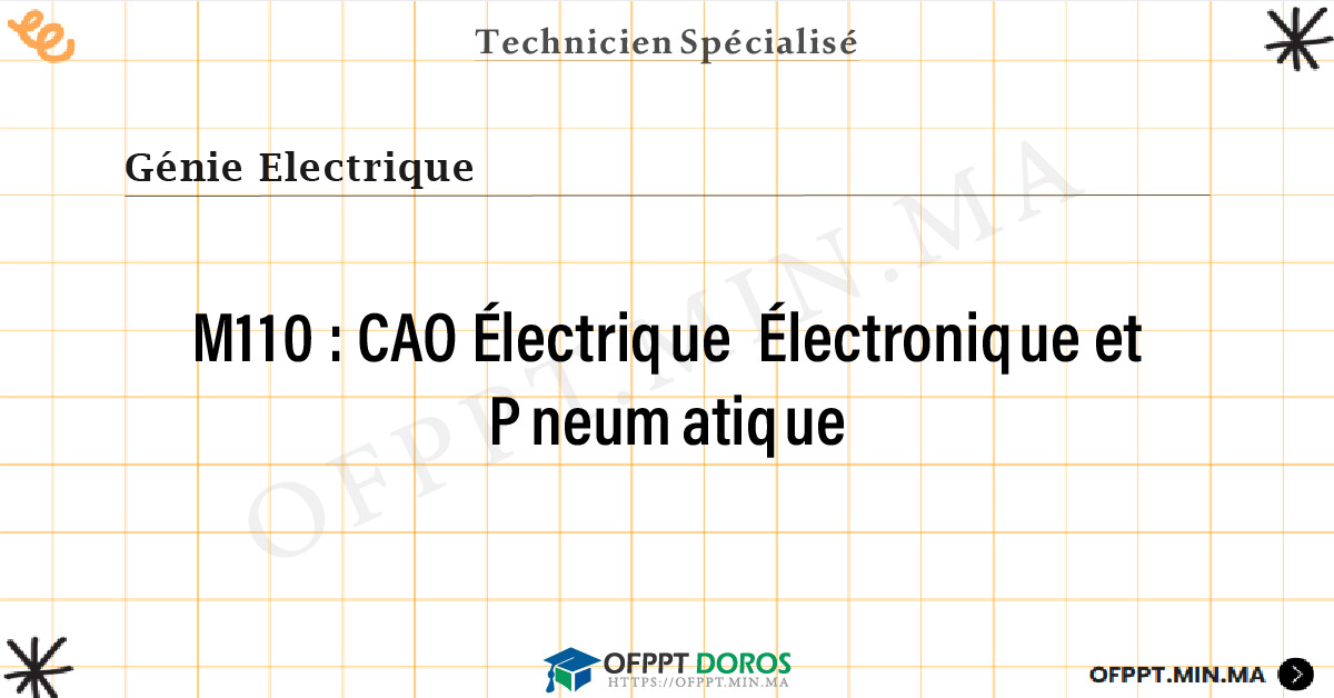 Sommaire détaillé du cours CAO Électrique Électronique et Pneumatique M110 OFPPT - Structure du module