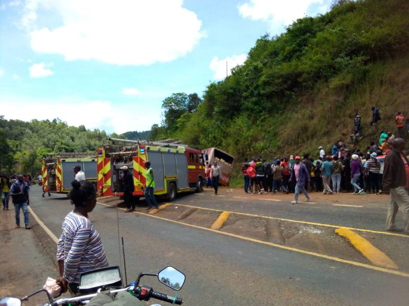 Mangled bus wreckage at Nithi Bridge
