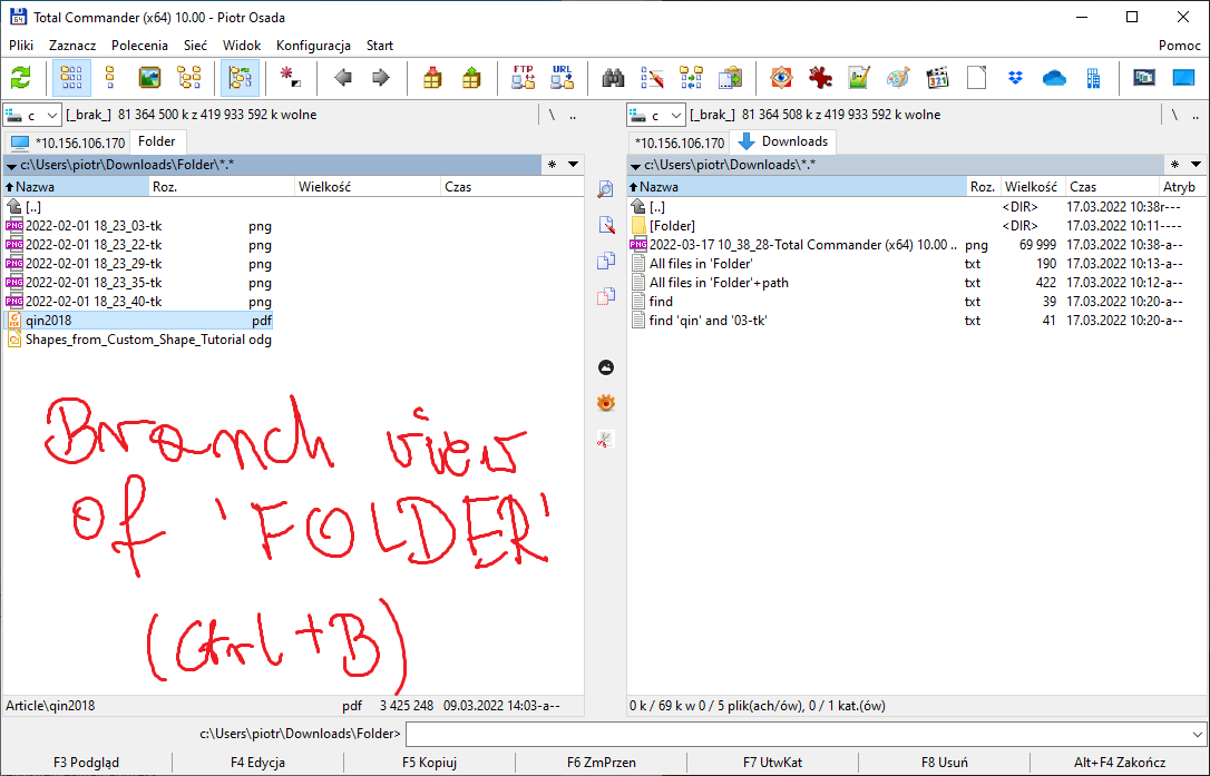 0b folder (Branch view Ctrl B)