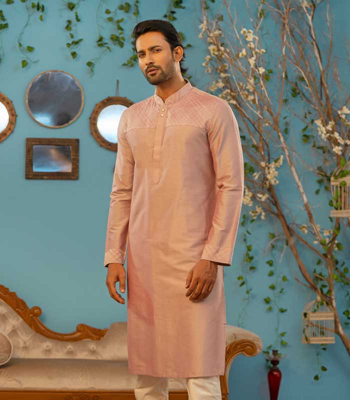 Men’s Exclusive Punjabi & Pajama : IND (Light Olive Design)