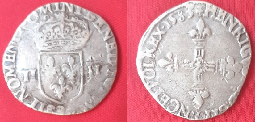 Melior quam Áureo & Calico Francia-1-4-ecu-1583-9-59gr