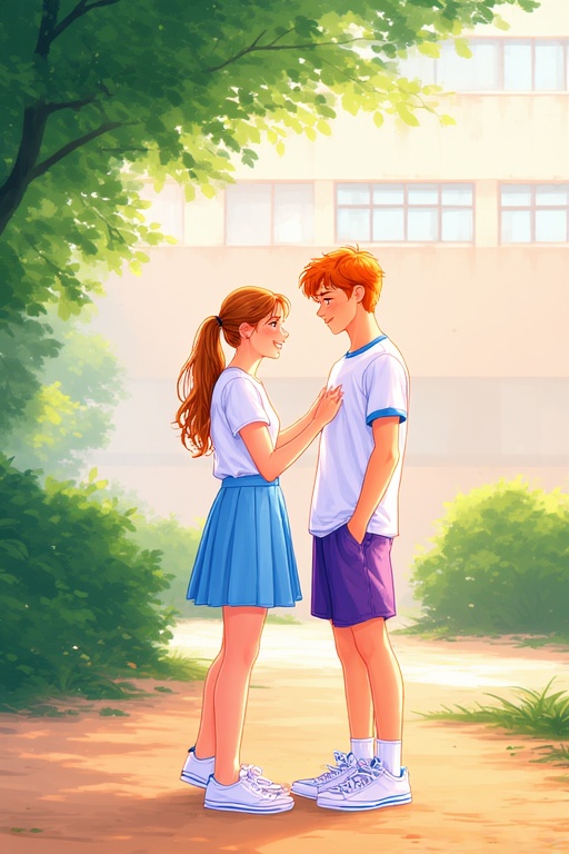 Two-Caucasian-teenagers-a-girl