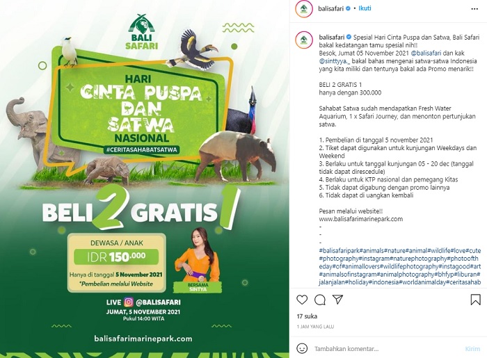 Promo Bali Safari Park.