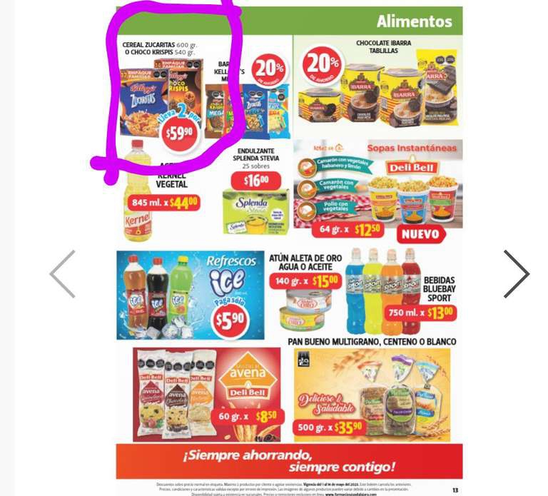 Farmacias Guadalajara: 2 x 59.9 Zucaritas 600grs o chococrispis de 540grs
