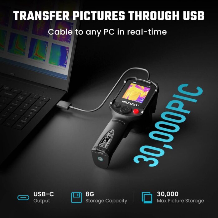 Cámara térmica TR10 inspeccionando un panel eléctrico.