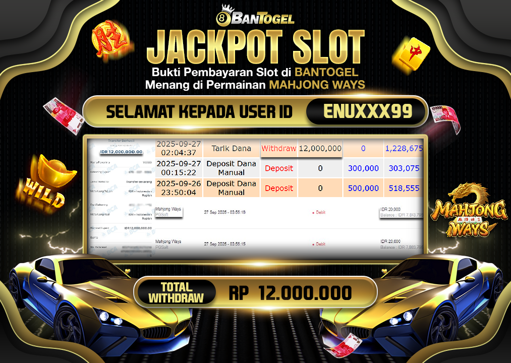 BUKTI JACKPOT LUNAS BANTOGEL