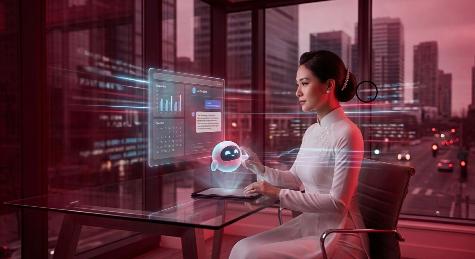 Chatbot AI hỗ trợ nhân viên văn phòng tối ưu quy trình làm việc và tăng hiệu suất công việc trong doanh nghiệp hiện đại.
