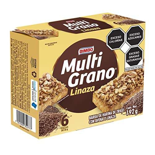 Amazon: Bimbo Barra Multigrano Linaza, 6 piezas, 192g -envío prime