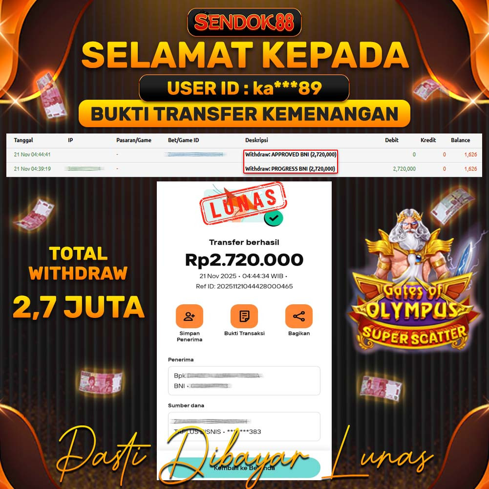 SENDOK88 JEPE! GATES OF OLYMPUS SUPER SCATTER Rp 2.720.000,- LUNAS!
