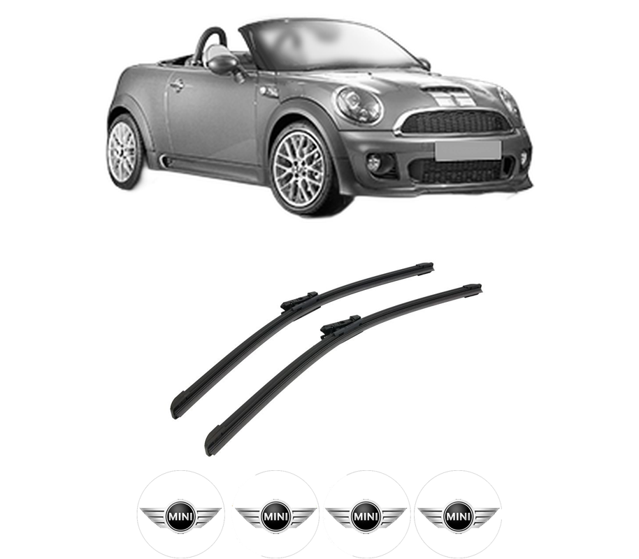Set stergatoare auto MINI MINI Roadster (R59) din 2011-2015, pentru parbriz auto, 2 bucati, Bosch Aerotwin, din cauciuc siliconat rezistent, 4 Stickere Auto MINI