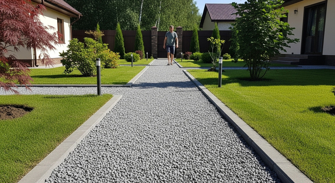 Садовая дорожка из вторичного щебня после переработки строительных отходов