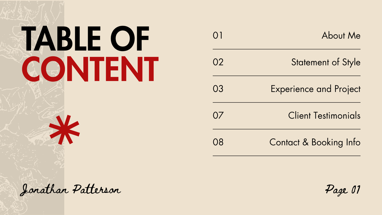 Red and Beige Modern Creative Portfolio Online Portfolio