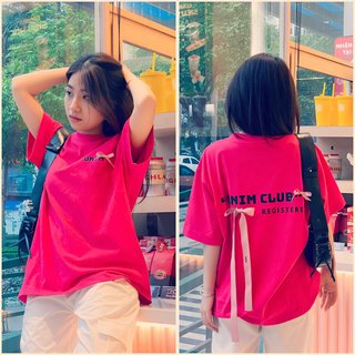 DB1135-[Tặng Kèm Bow Tie Korea] Áo Thun Nơ Lụa Unim Club Hottrend Nhiều Màu Vải Cotton 250 Gsm Cao Cấp - APN