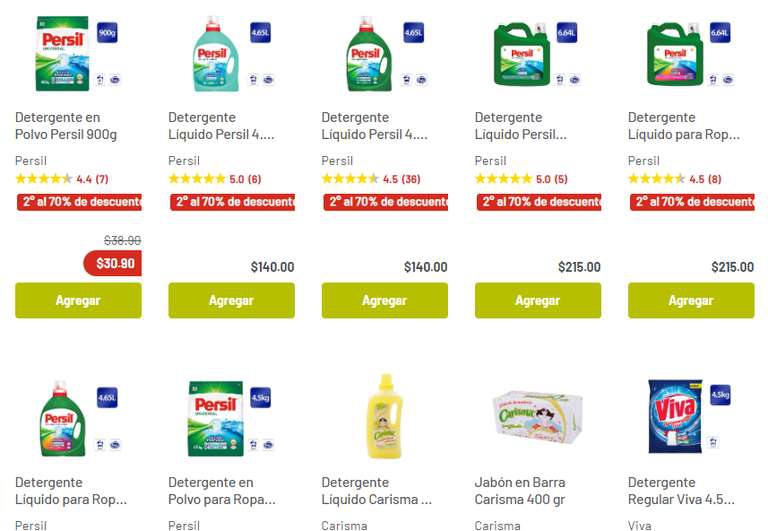 soriana: persil segunda pieza al 70% de descuento 
