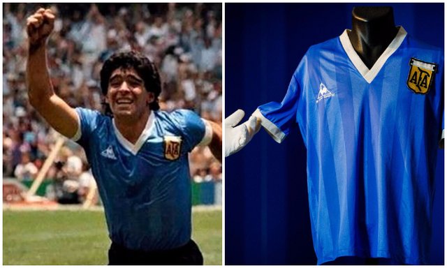 Camiseta de Maradona que utilizó en el partido 'La Mano de Dios' supera el precio mayor pagado en una subasta deportiva Camisa-maradona