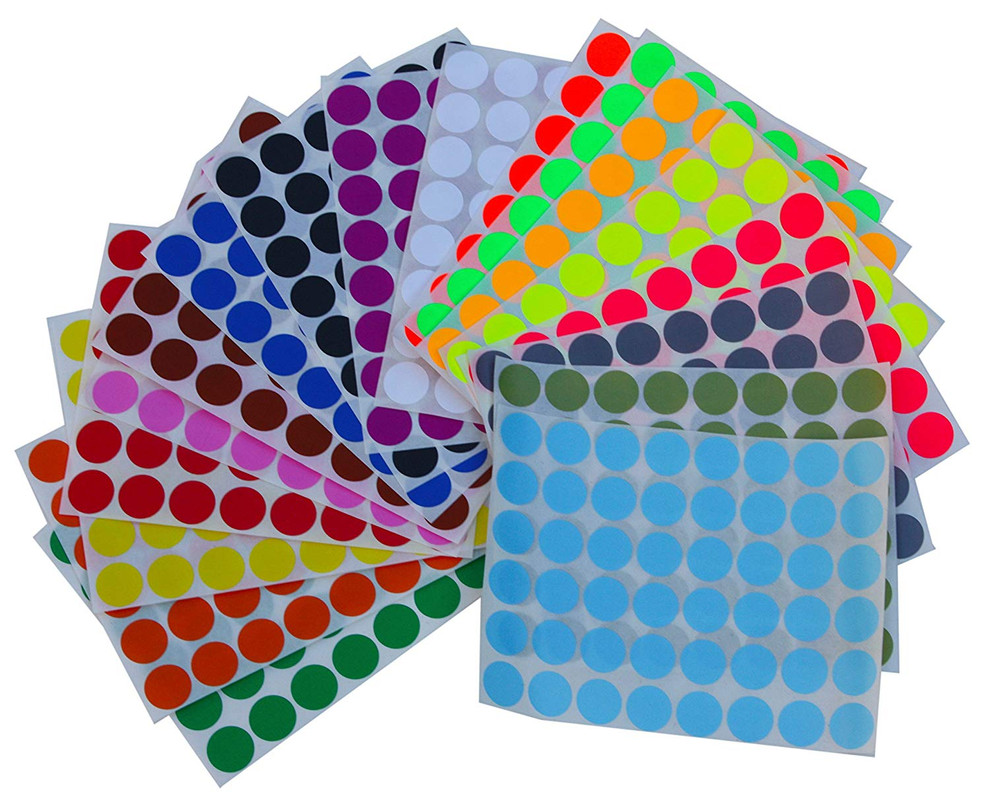 Marking Dot Labels 5/8" Color Stickers Round Circles for File Folders
