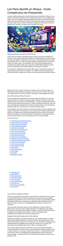 Paris Tunisie Sites Meilleurs Bonus et Pronos