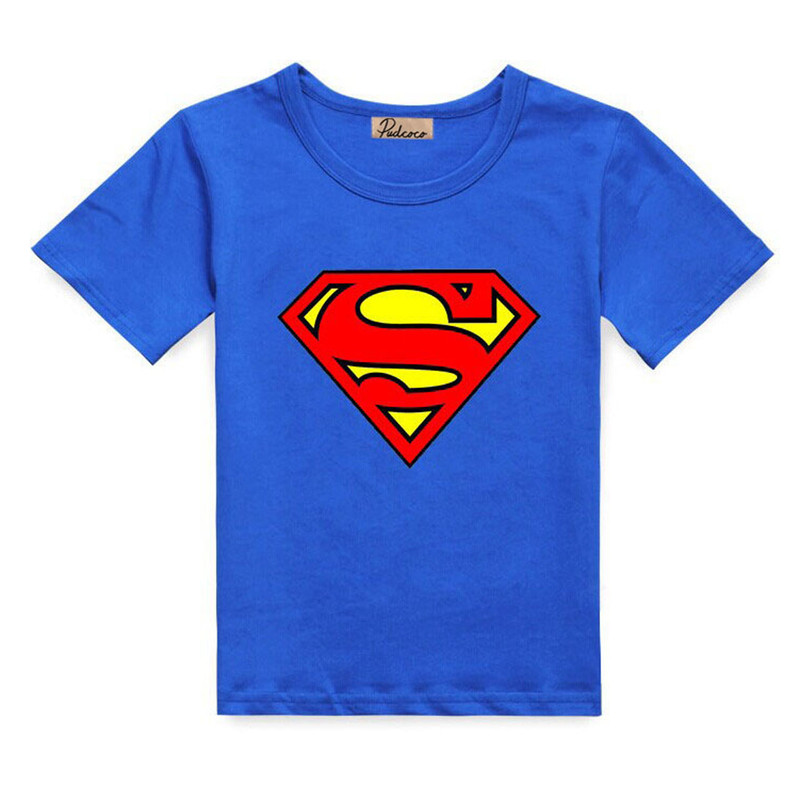 2017 Cotton Toddler Boys Superhero Costume T Shirts Boys Summer Tops Short Sleeve Cute Lovely Print