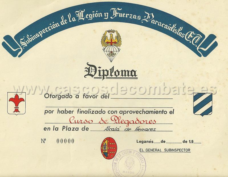 Casco Mº M-I USA Paracaidista - BRIPAC Veteranosparacaidistas_es_-_28_Diploma_de_plegador_1964_002