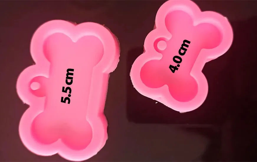 Molde silicona para resina epóxica placa hueso de Perro 2pz