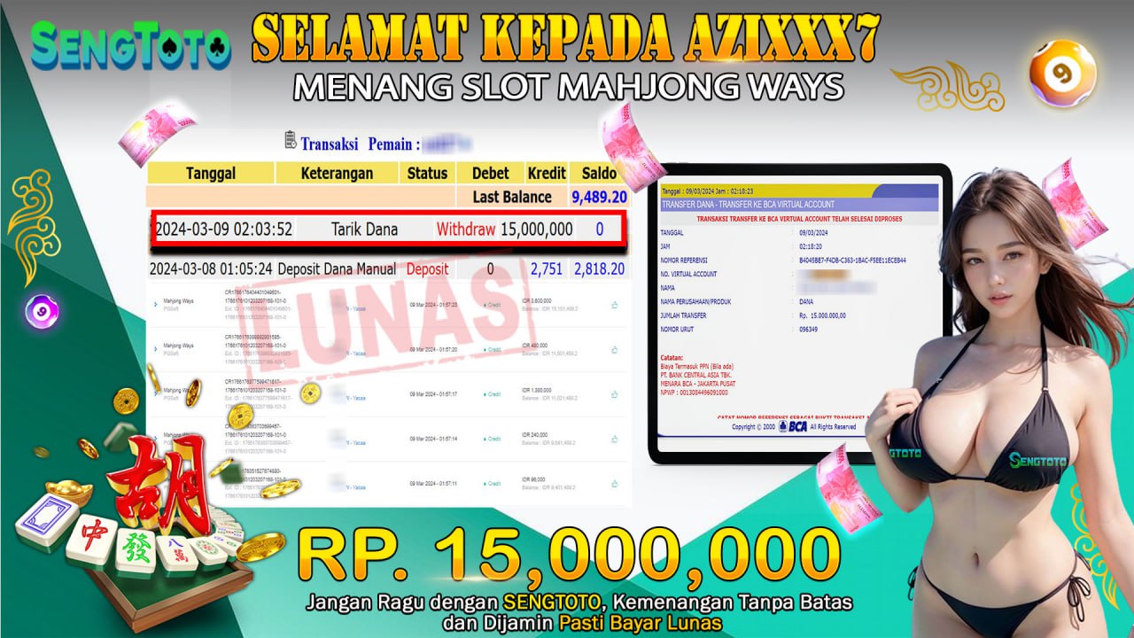 BUKTI PEMBAYARAN SLOT MAHJONG WAYS