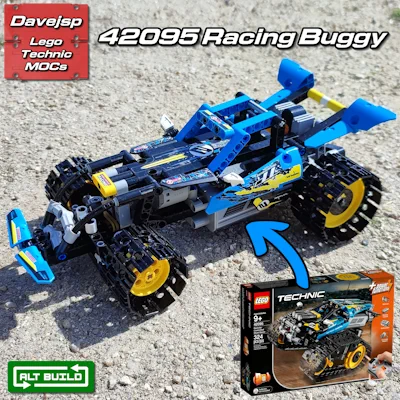 Racing offroading dune buggy alternative build using only bricks from the LEGO Technic set 42095 Remote-Controlled Stunt Racer
