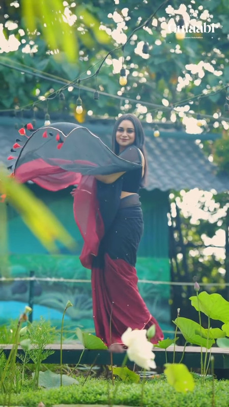 Lakshmi Nakshathra Sexy Navel in transparent saree.mp4_snapshot_00.12.666