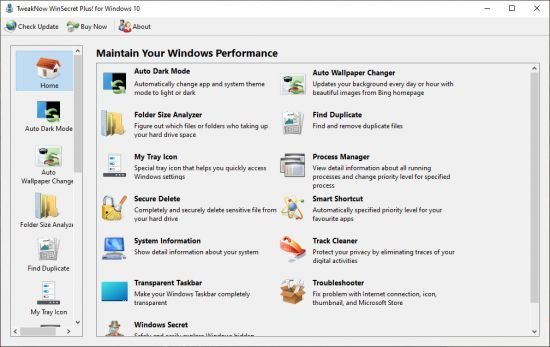 TweakNow WinSecret Plus for Windows 10 3.2.0