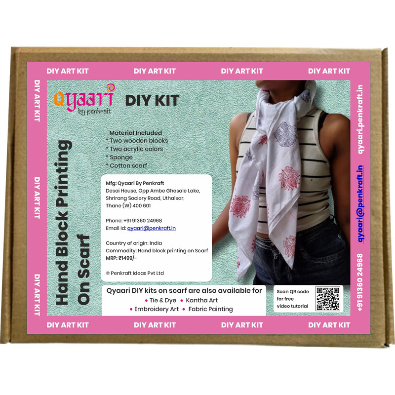 Block Printing DIY Kit - Cotton Scarf