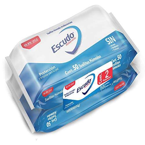 Amazon: 2 paquetes de Toallitas Húmedas Antibacteriales Para Manos Escudo Antibacterial