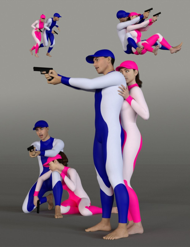 Gun Pose Pairs Volume 1 for Genesis 8 and 8.1 Gun Pose Pairs Volume 1 for Genesis 8 and 8.1