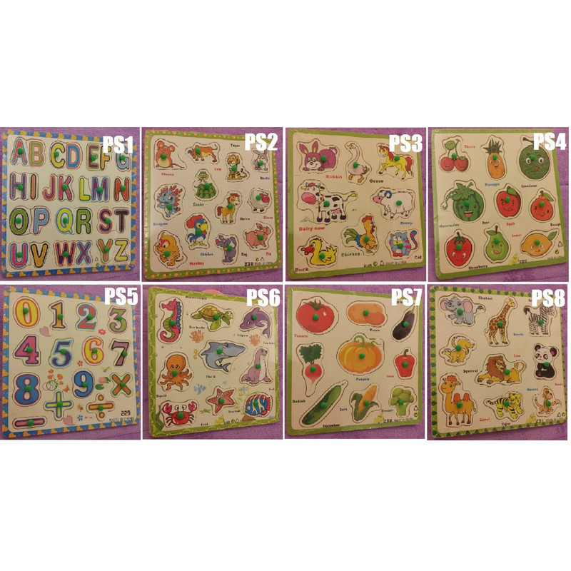 Wooden Puzzle_Knobs Puzzle_Square PS3 - Farm Animals Malaysia