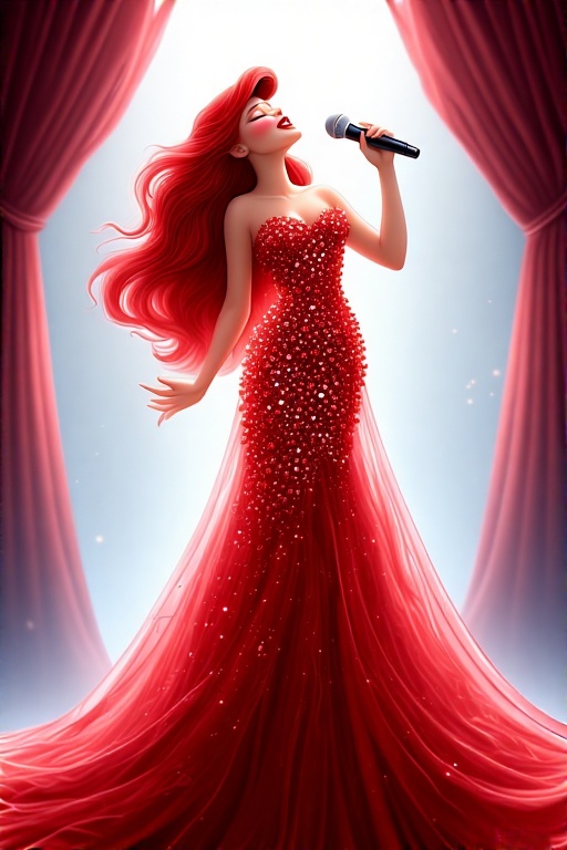 Disney-style-Ariel-singing-on-3