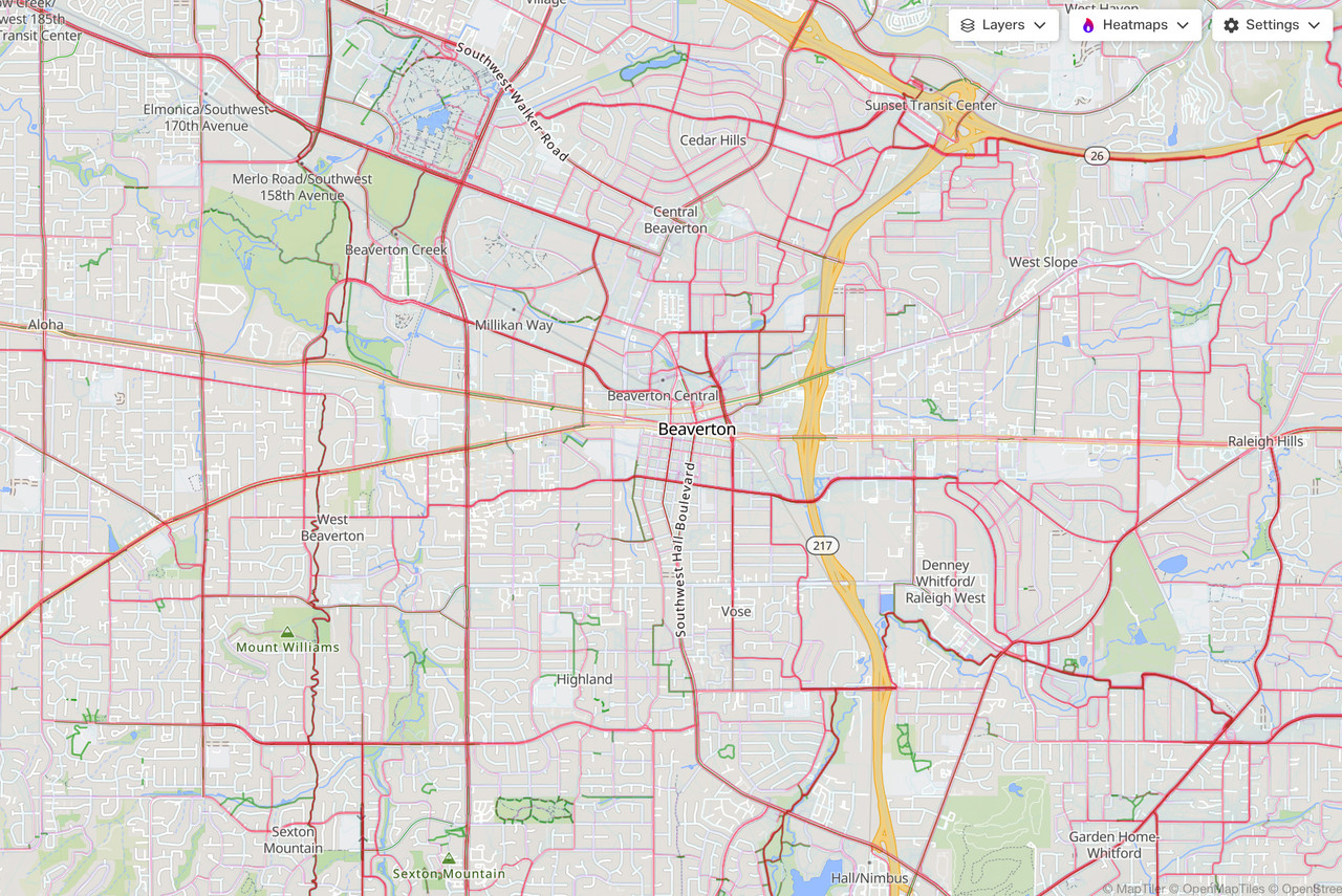 beaverton heatmap