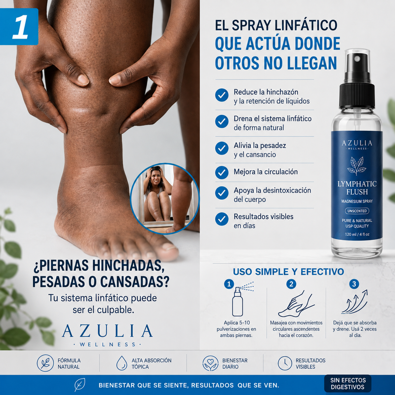 Azulia Wellness Lymphatic Flush - Spray de Magnesio