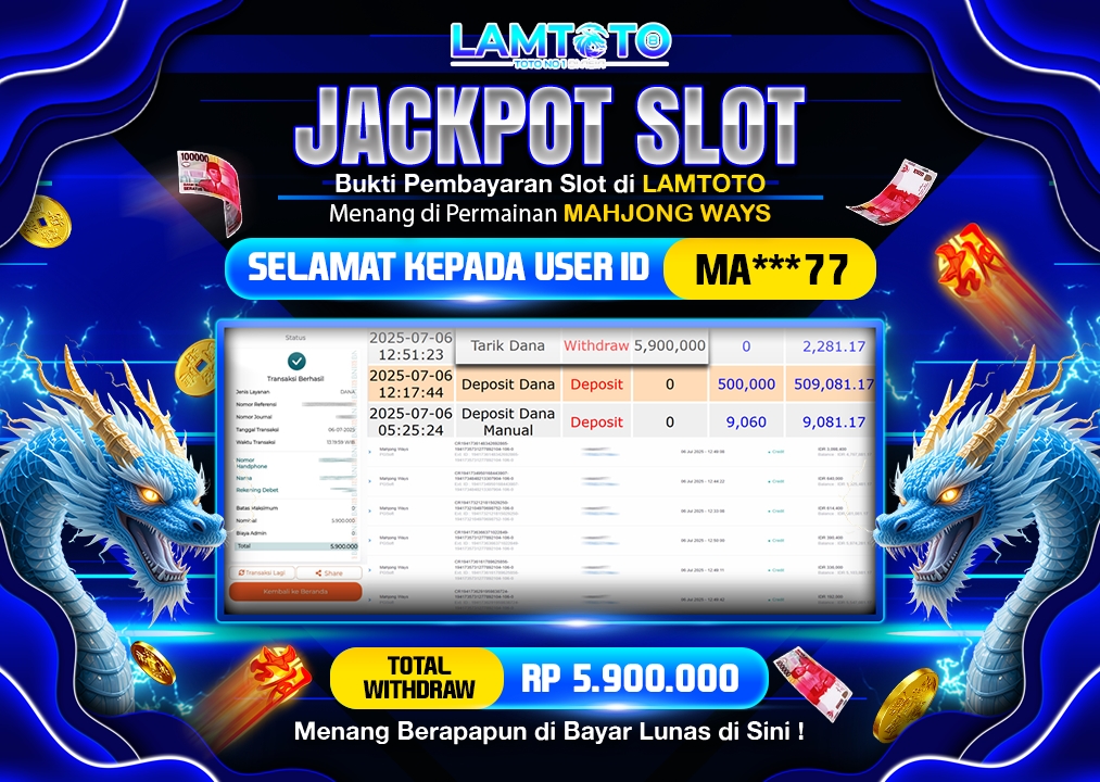BUKTI JACKPOT LUNAS LAMTOTO