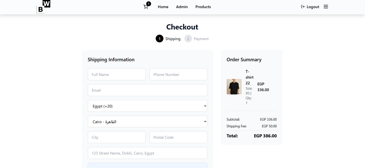 Black & White E-commerce feature 6 screenshot - Web project