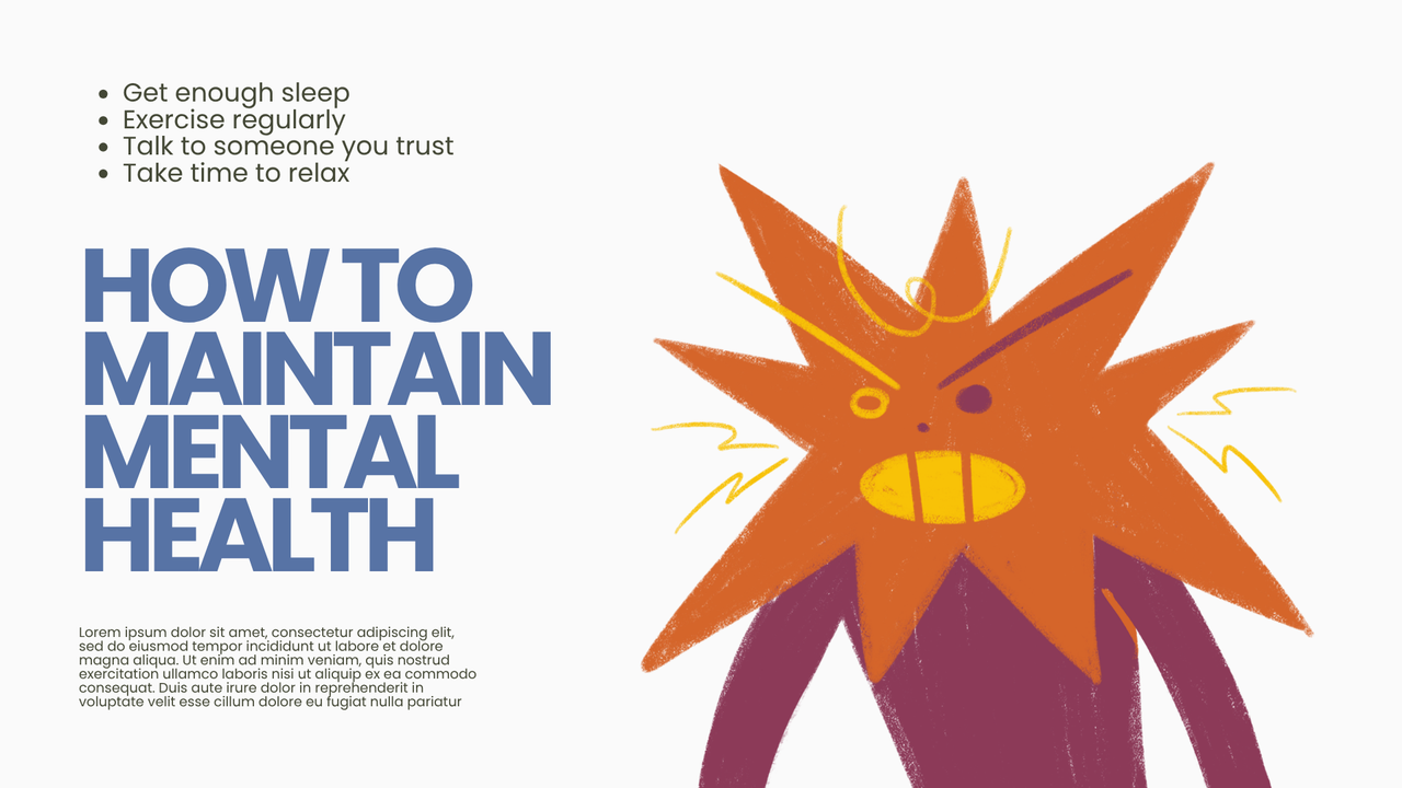 Green Black Illustration Mental Health Presentation