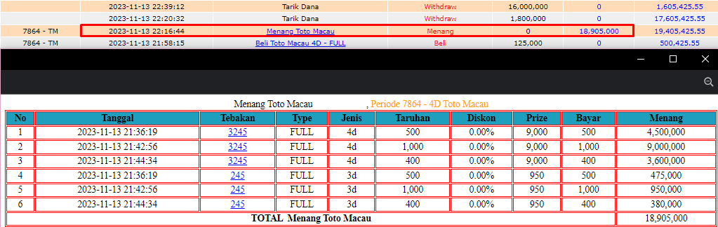 Bukti JP slot hari ini