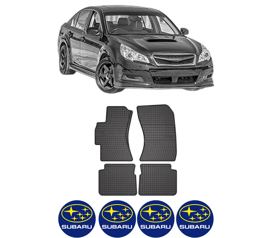 Set covorase presuri SUBARU LEGACY V (BM) din 2009-2014, auto, din cauciuc thermoplastic, 4 Stickere auto cu SUBARU