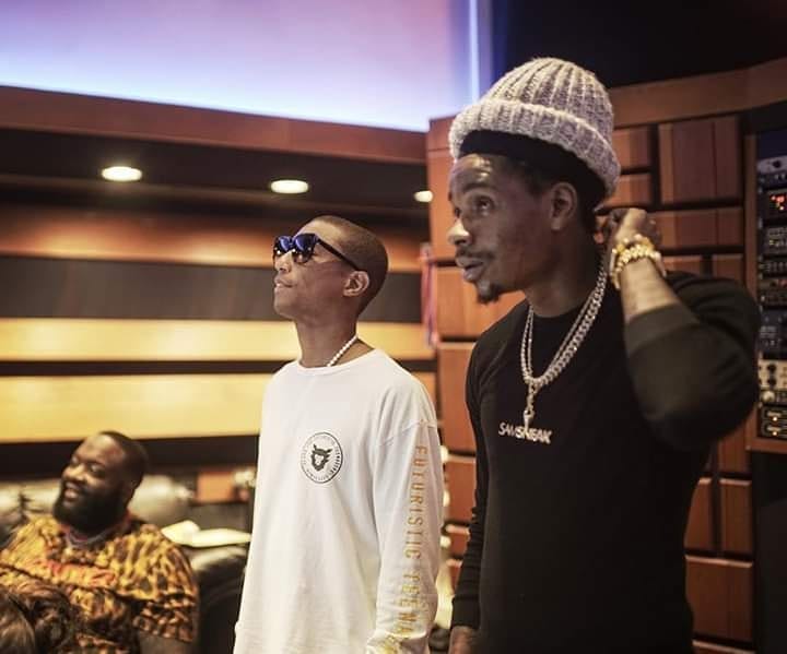 Pharrell In The Studio With With Rick Ross & Sam Sneak