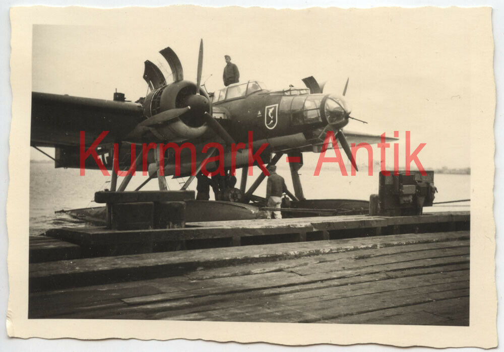 Foto Wehrmacht Dänemark Thisted Marine See Flieger Flugzeug He11