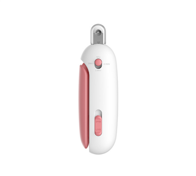 Adjustable Cat Nail Clippers Safety Round Hole Trimmer 1mm-3.5mm Anti-Splash Grooming Tool with File for Kittens & Rabbits Pink